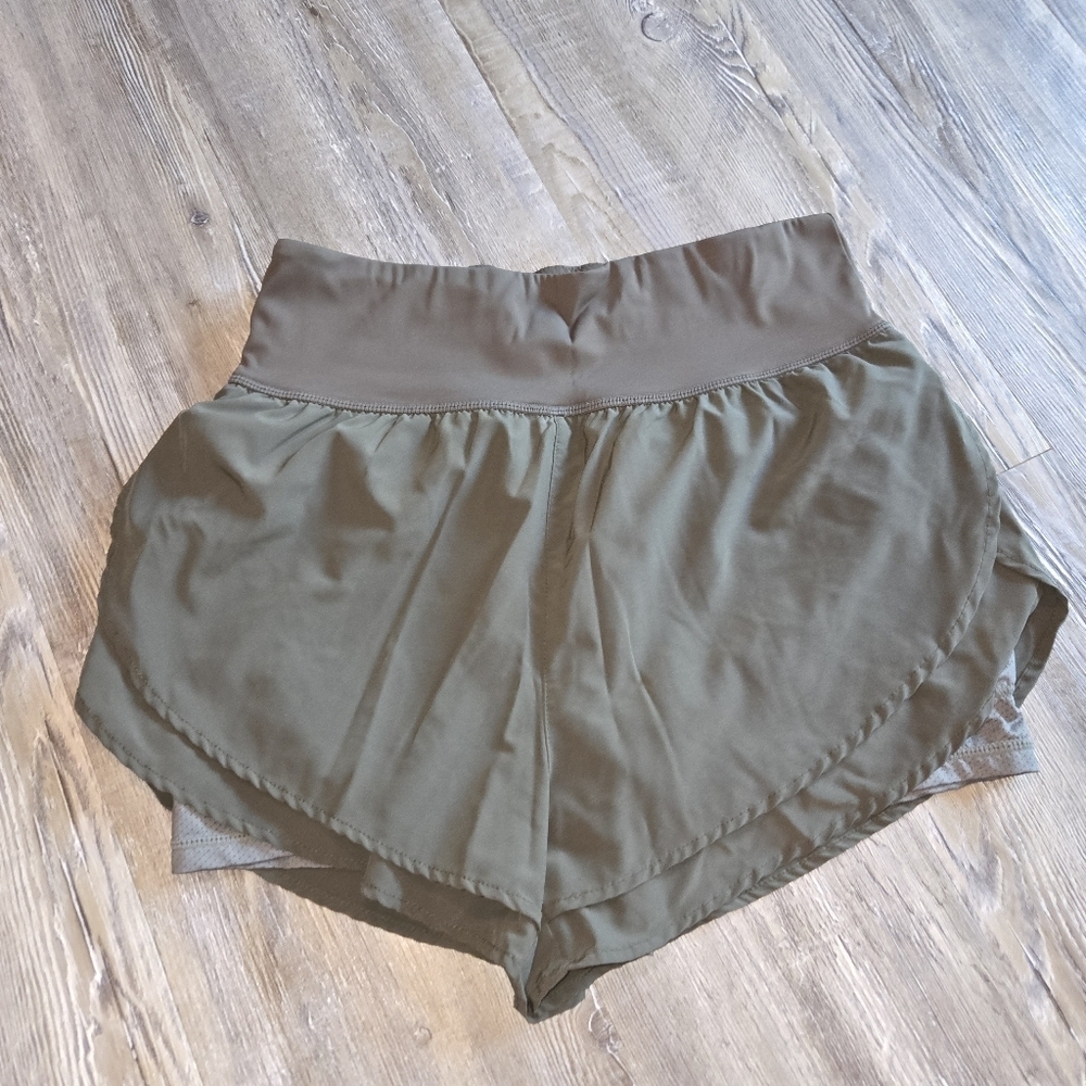 Olive Green Women's Athletic Shorts